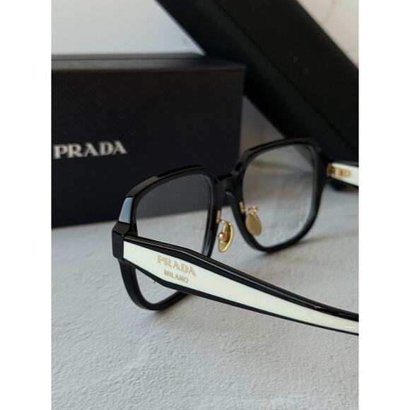 NEW Prada PR B07VD Black White Eyeglasses Frames